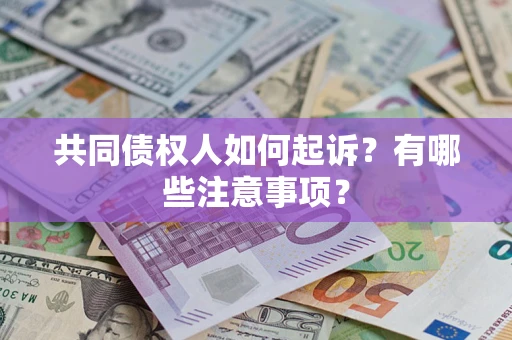 北京共同债权人如何起诉？有哪些注意事项？